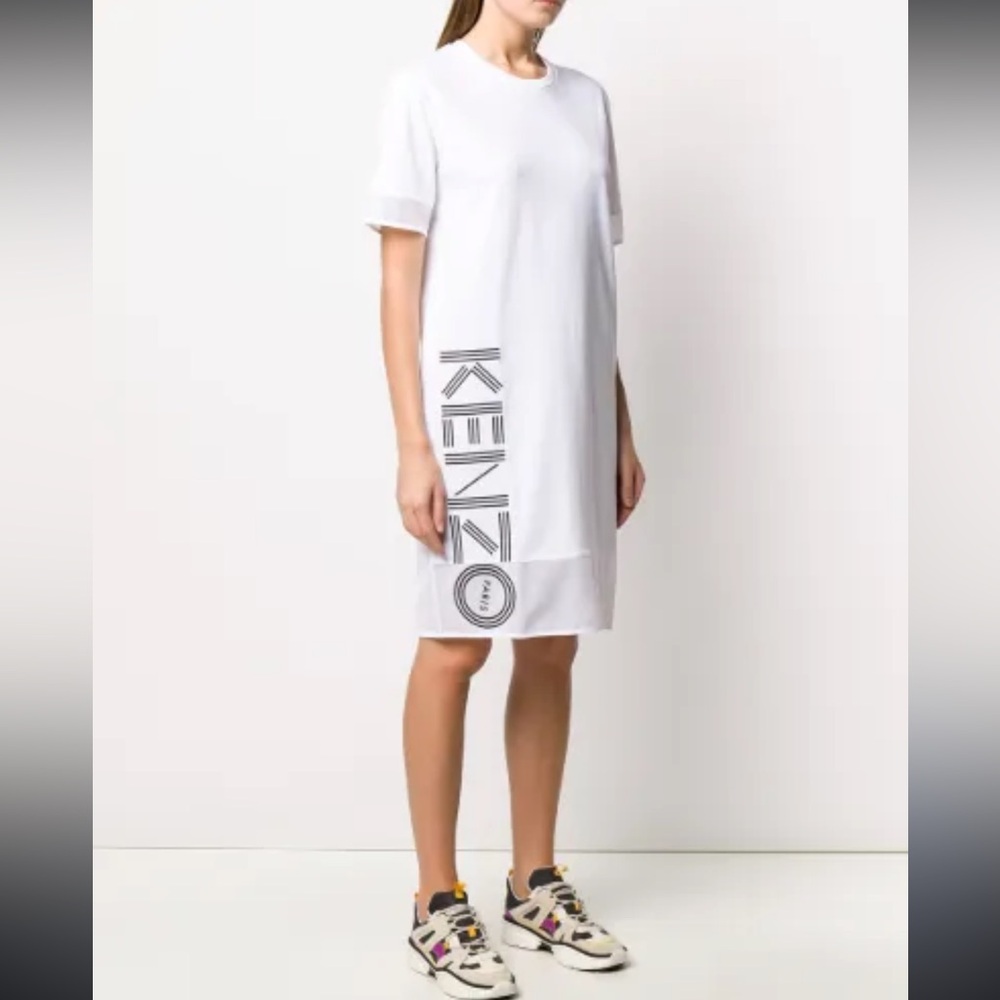 Kenzo White Logo T-shirt Dress size xs